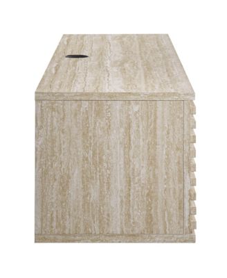 Render 70" Faux Travertine Wall-Mount Media Console TV Stand