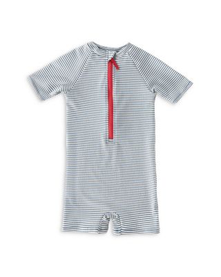Unisex Short Sleeve One Piece Rash Guard Swimsuit - Baby, Little Kid