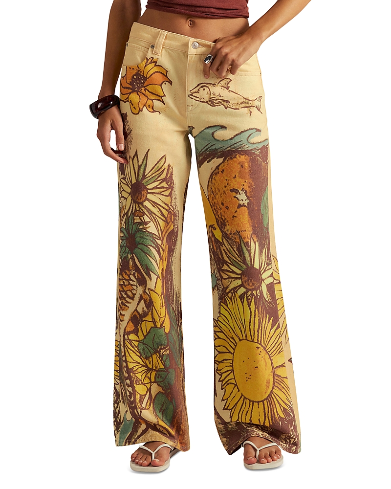 Free People Illusions Straight Leg Jeans in Beach Scene