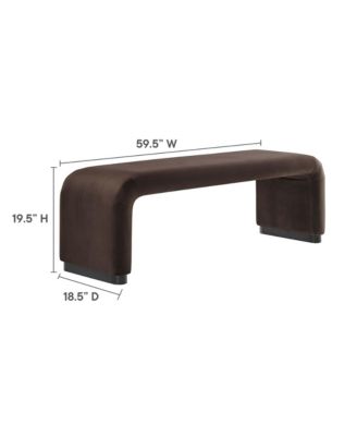 Koda Performance Velvet Waterfall Long Bench