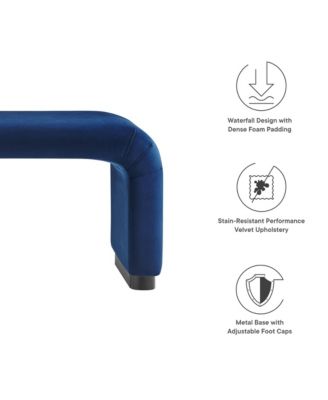 Koda Performance Velvet Waterfall Long Bench