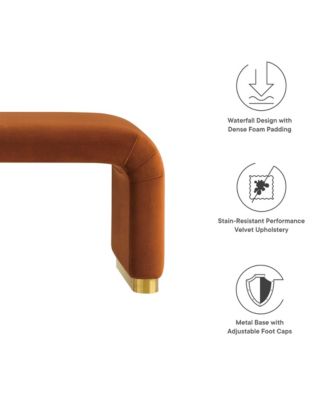 Koda Performance Velvet Waterfall Long Bench