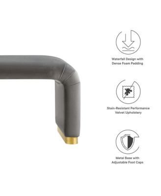 Koda Performance Velvet Waterfall Long Bench