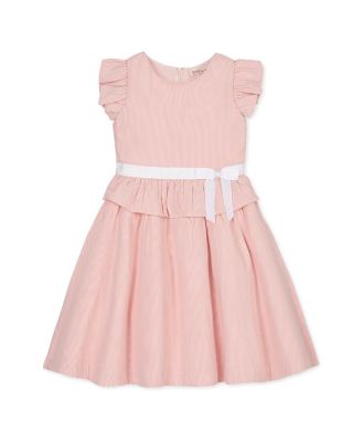 Girls' Organic Seersucker Ruffle Sleeve Peplum Dress - Little Kid, Big Kid