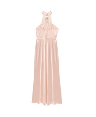  Women's Satin Halter Maxi Dress