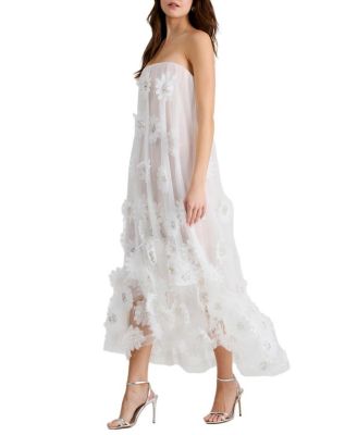  Athena Embroidered Strapless 3D Floral Maxi
