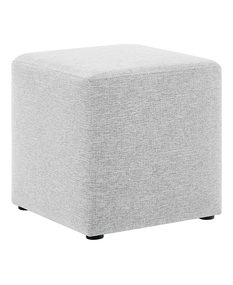 Modway Callum 17" Square Woven Heathered Fabric Upholstered Ottoman