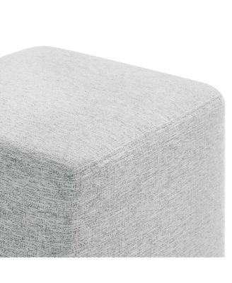  Callum 17" Square Woven Heathered Fabric Upholstered Ottoman