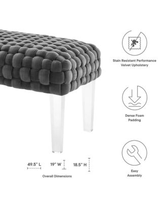 Prologue Woven Performance Velvet Ottoman