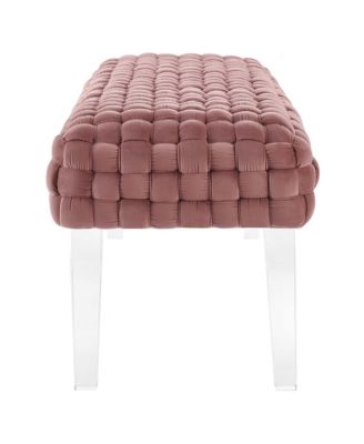 Prologue Woven Performance Velvet Ottoman