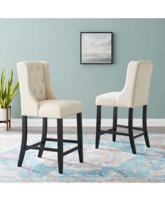  Baronet Upholstered Fabric Counter Bar Stool, Set of 2