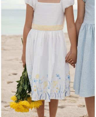  Girls' Organic Puff Sleeve Sateen Party Dress - Little Kid, Big Kid