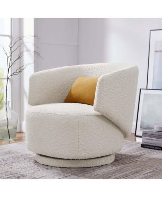  Celestia Boucle Fabric Swivel Chair