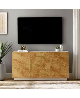  Abel 59 Inch Burl Wood Sideboard Buffet TV Stand