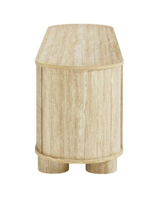  Overture 63” Oval Faux Travertine TV Stand