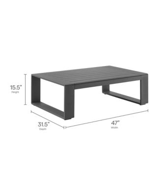  Lirienne Outdoor Patio Aluminum Coffee Table