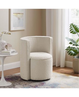  Della Boucle Fabric Swivel Chair