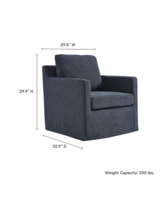  Serene Fabric Slipcovered Swivel Armchair