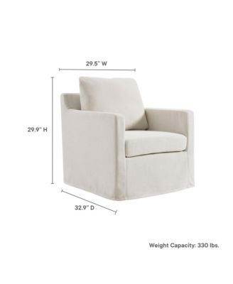  Serene Fabric Slipcovered Swivel Armchair
