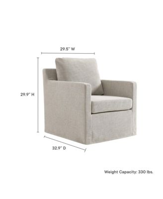  Serene Fabric Slipcovered Swivel Armchair