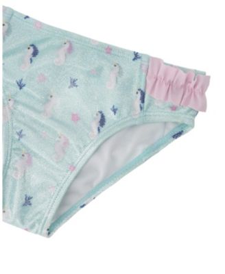 Girls' Two-Piece Ruffle Seahorse Swimsuit - Little Kid