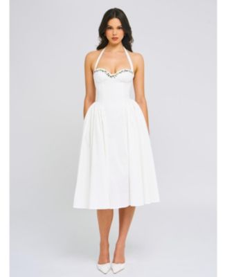  Gianna Embroidered Halter Maxi Dress