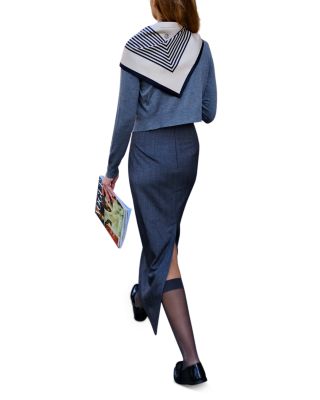 Striped Cream Silk Scarf