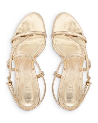 Women's Azure Metallic Patent Leather High Heel Sandals