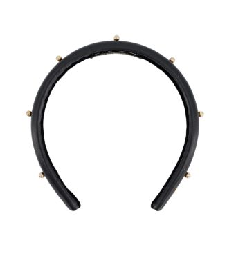  Belle de Jour Leather and Gold Studs Headband