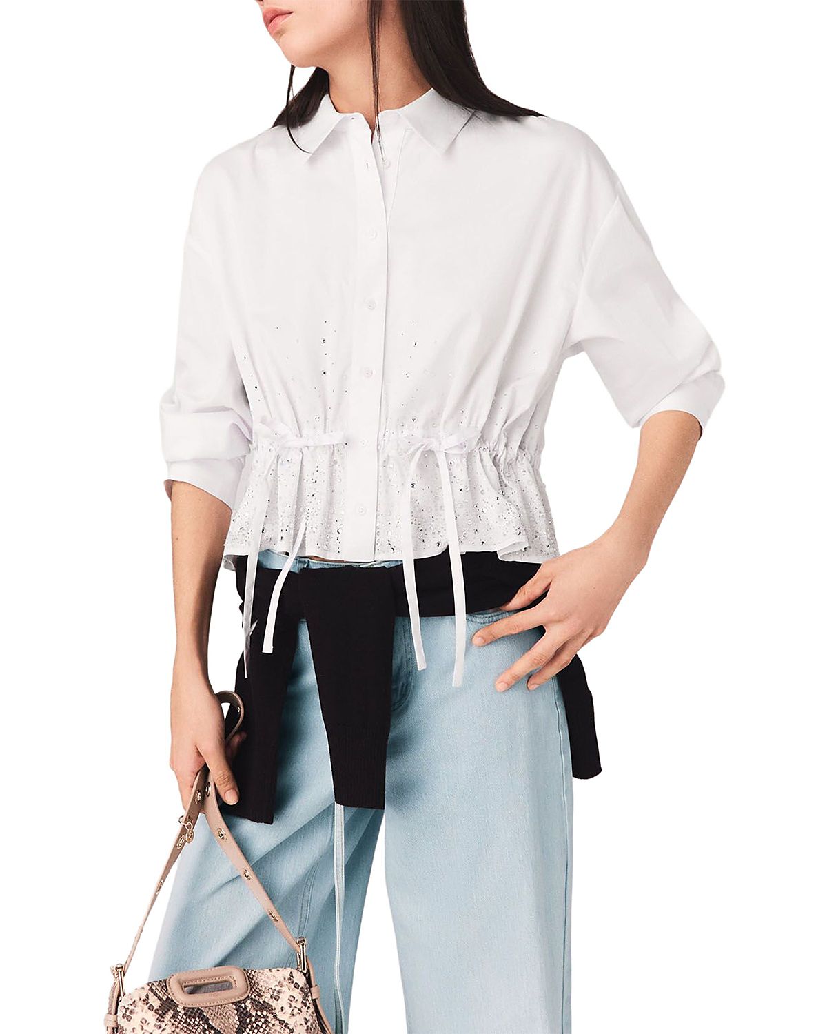 Maje Cisequino Rhinestone Shirt
