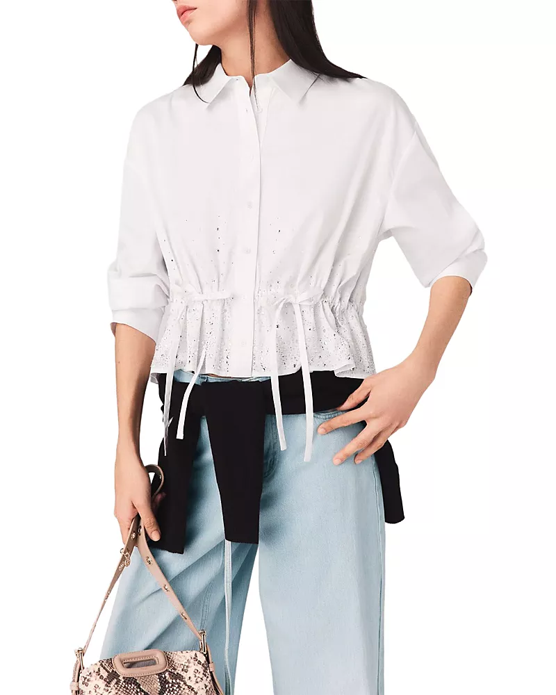 Maje Cisequino Rhinestone Shirt