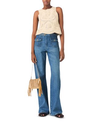 Sleeveless Crochet Knit Top