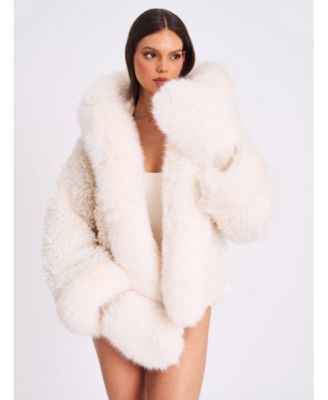  Katia White Faux Fur Mittens
