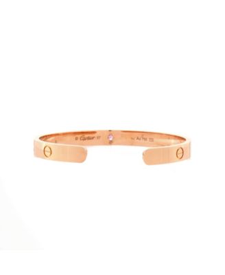  Love Cuff Bracelet 18K Rose Gold with Pink Sapphire