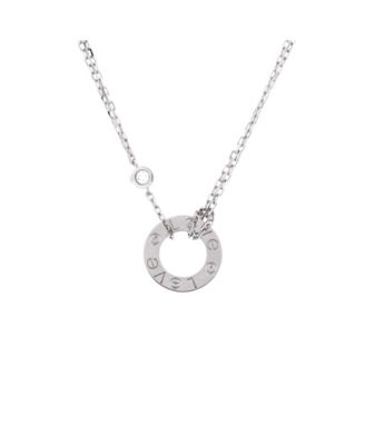  2 Diamonds Love Pendant Necklace 18K White Gold with Diamonds, 16.25"