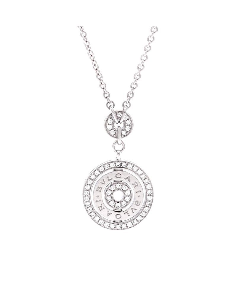 Pre-owned Pre-owned Bvlgari Bvlgari Cerchi Astrale Pendant Necklace 18k White Gold And Diamonds, 18.25"