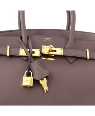 Birkin 30 Handbag Grey Epsom with Gold Hardware