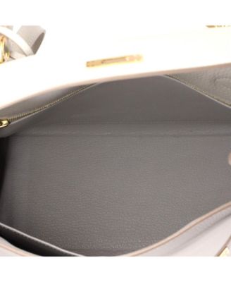 Kelly 28 Handbag Grey Togo with Gold Hardware