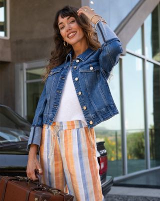 Bracelet Length High Cuff Trucker Jacket in West Ways