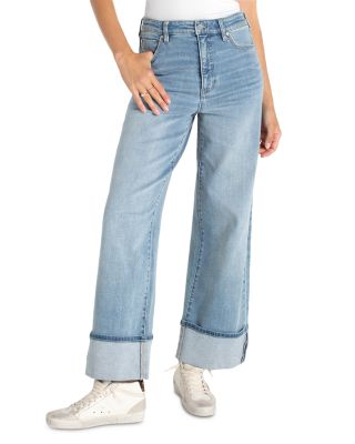 Morgan High Rise Cuffed Wide Jeans in Rincon Beach