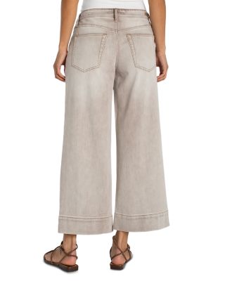 Weekender High Rise Crop Wide Jeans in Antique Khaki