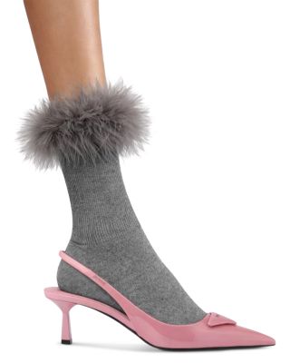 Frou Frou Faux Fur Trim Socks