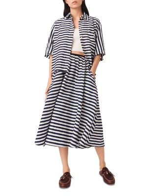 Jalais Striped Midi Skirt