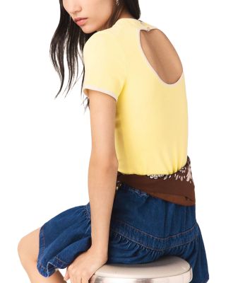 Mipose Round Neck Cut Out Sweater