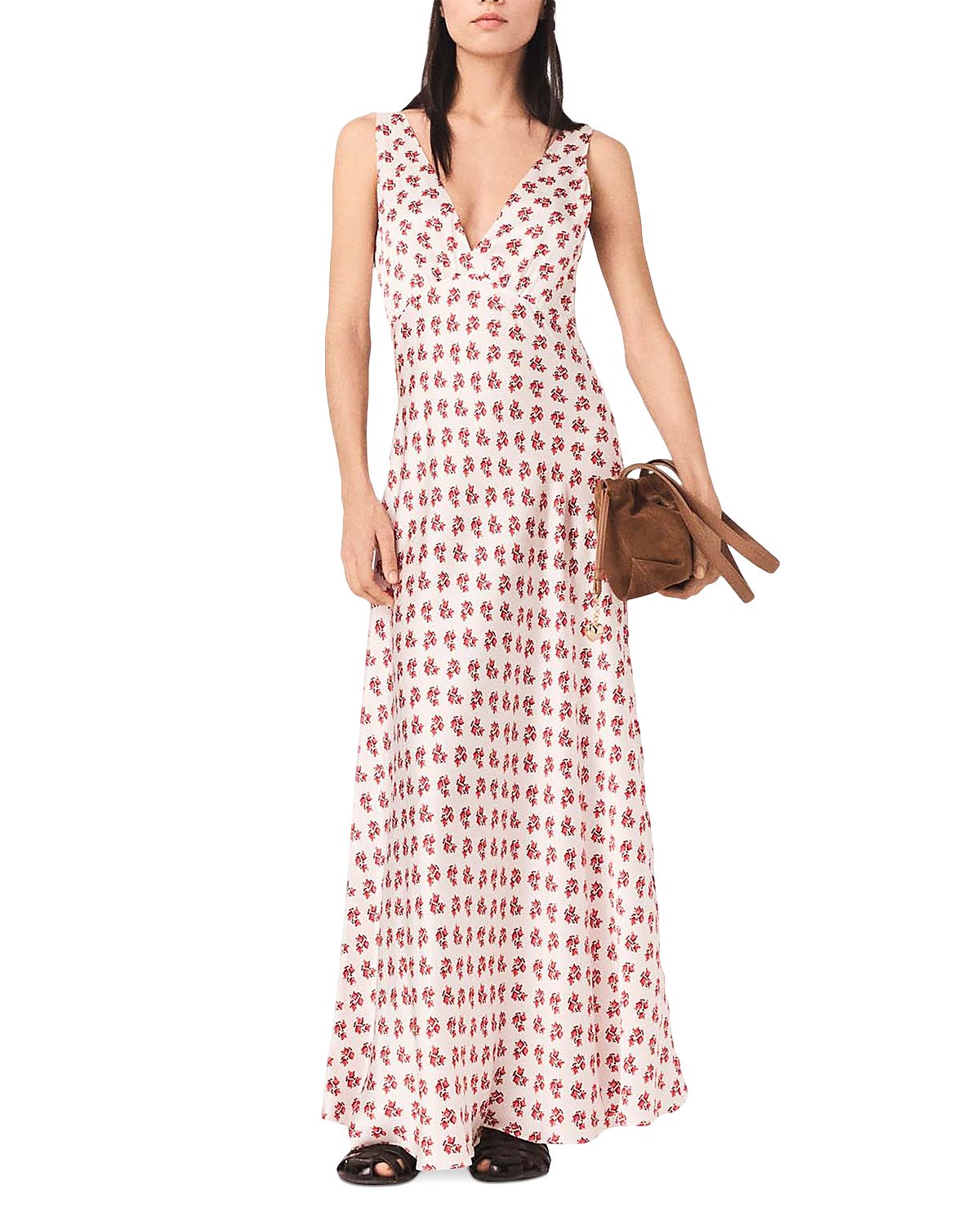 Maje Renisity Printed Silk Dress