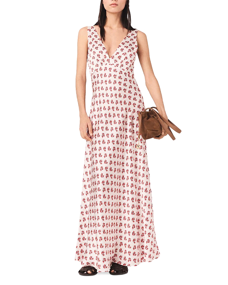 Maje Renisity Printed Silk Dress
