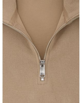 Brushed Rib Half-Zip Sweatshirt