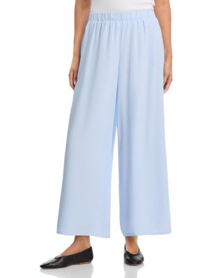 Silk Georgette Crepe Wide Leg Pants