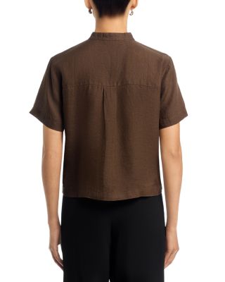 Mandarin Collar Short Sleeve Shirt