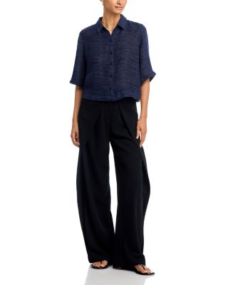 Classic Collar Elbow Sleeve Shirt